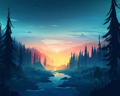 Download wallpaper 1280x1024 firewatch, video game, sunset, artwork,  standard 5:4 fullscreen wallpaper, 1280x1024 hd background, 104