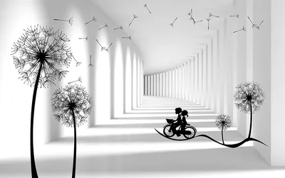 Рисунок тушью черно-белый 3d …» — создано в Шедевруме