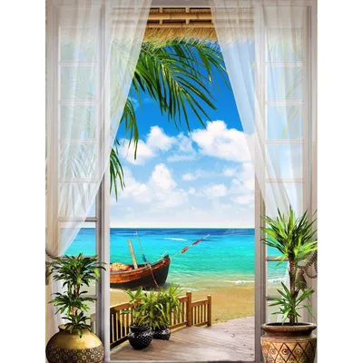 3d визуализация природы тропический пляж море с пальмами и океаном красивый  пляж голубая морская вода | Премиум Фото