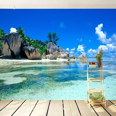 Пляжное кокосовое дерево, вид на море, 3D фото обои на заказ, фрески для  гостиной, спальни, настенное украшение, Фреска, Papel De Parede 3D |  AliExpress