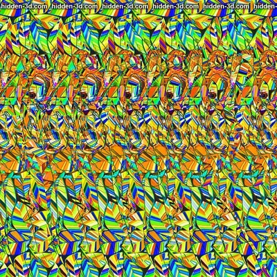 Stereogram by 3Dimka: Happy New Year 2018!. Tags: dog glasses paw, hidden 3D  picture (SIRDS) | Magic eye pictures, Magic eye posters, Hidden 3d images