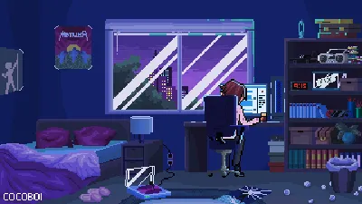 ArtStation - Retro PC pixel art animation - original gameboy style
