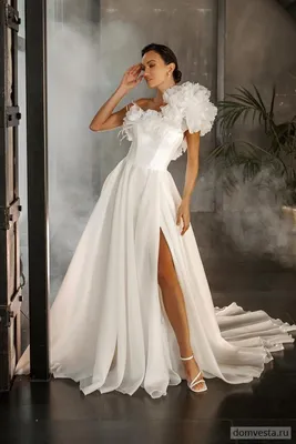 Белое свадебное платье миди купить в Москве