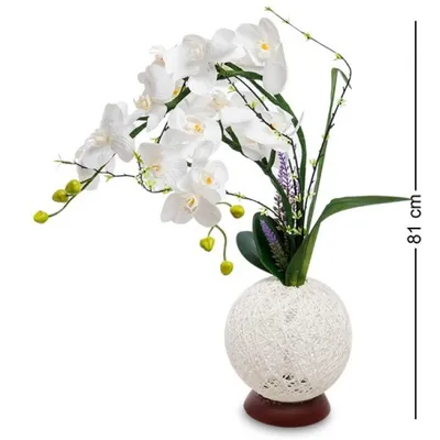 Фитопарк Искусственные Орхидеи белые в горшке
