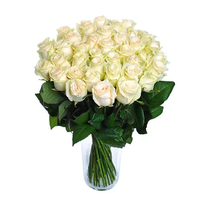 Белые розы в корзине - 101 шт. за 18 390 руб. | Бесплатная доставка цветов  по Москве