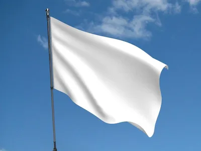 White flag waving in wind on flagpole Royalty Free Vector
