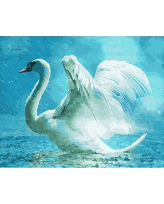 Белый лебедь летит через голубые …» — создано в Шедевруме