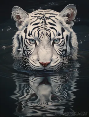 Картина художественная Белый тигр 50х60 см холст масло ручная работа без  рамки - купить в Москве, цены на Мегамаркет