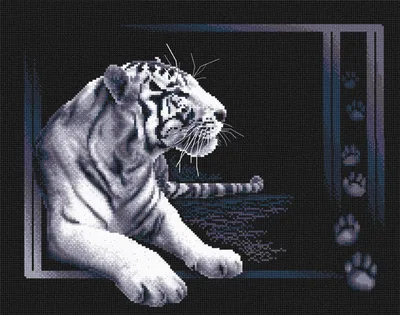 Картина по номерам \"Белый тигр\"
