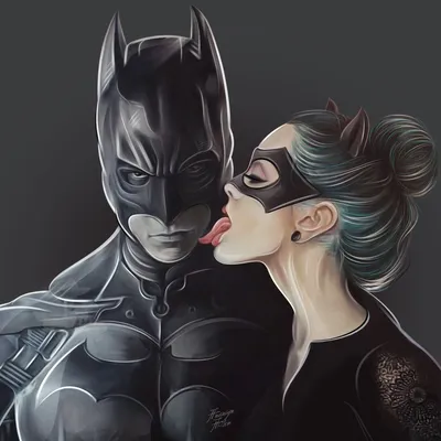 Картина по номерам \"Любовь Бэтмен и Кошка\"