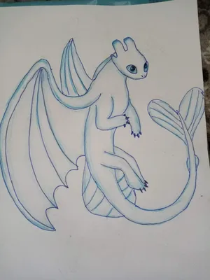 Картинка голубой дракон дневная фурия ❤ для срисовки