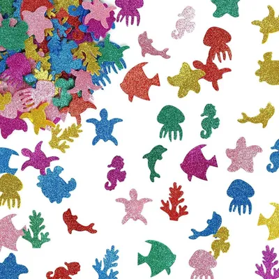 240шт морские животные формы красочные пенопластовые наклейки искусство  блестящие поздравительные открытки – лучшие товары в онлайн-магазине Джум  Гик