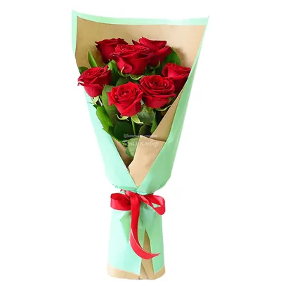 Букет из 25 красных роз в белой упаковке (50 см ) за 2950р. Позиция № 3772