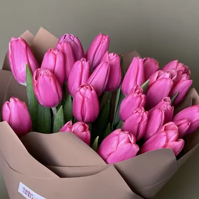 Букет тюльпанов \"Розовый и белый микс\" купить в Краснодаре с доставкой