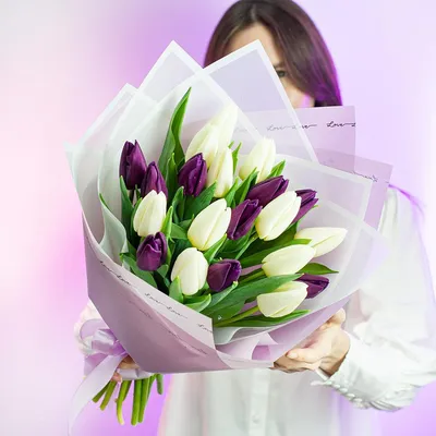 Букет из 49 разноцветных тюльпанов купить с бесплатной доставкой в Москве  по цене 5 960 руб.