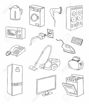 Раскраски Бытовые приборы для детского сада (39 шт.) - скачать или  распечатать бесплатно #20444