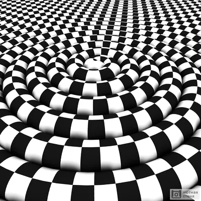 Фотообои \"Черно-белая иллюзия 3D\" - Арт. 020415 | Купить в  интернет-магазине Уютная стена