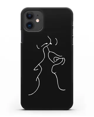 Силиконовый чехол для iPhone 7 Plus с принтом «Кот рисунок черно-белый» —  купить в интернет-магазине Case Place