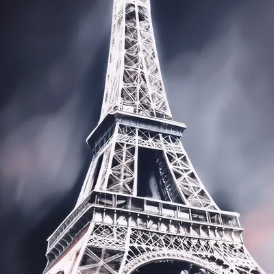 Эйфелева башня черно-белая роспись парижских обоев - TenStickers