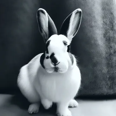 Скачать обои чёрно-белое, кролик, животное, уши, black and white разрешение  480x272 #15145