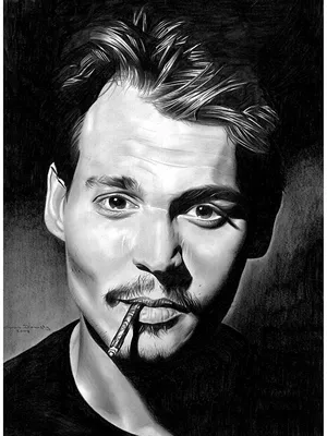 Фотографии Johnny Depp мужчина сигаретой черно белые Взгляд 600x800