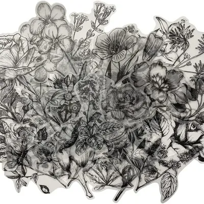 сюрреалистический пейзаж с цветами чёрно-белые фото-цветы Стоковое Фото -  изображение насчитывающей одичало, вал: 231494680