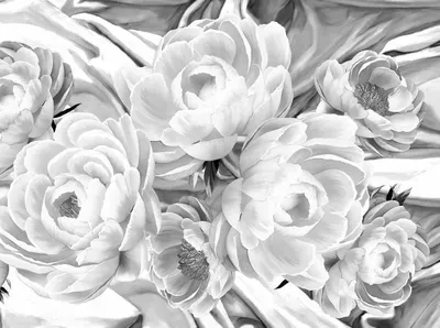 Черно-белые цветы ручной росписи фото двора, свадебное платье и ткань  Ципао, шарф и рукоделие своими руками | AliExpress