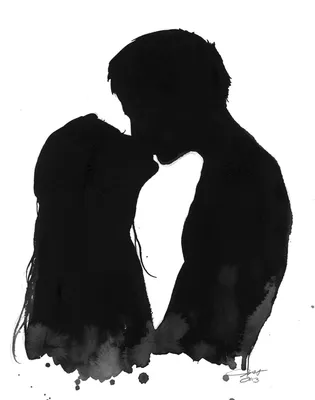мужчина и женщина. черно-белый силуэт влюбленных. векторная графика.  Иллюстрация вектора - иллюстрации насчитывающей головка, влюбленность:  220280357