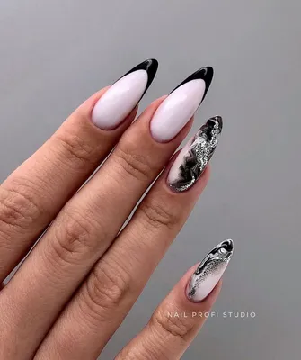 Black and white gradient manicure, matte nail design. Victoria Bandurist -  YouTube