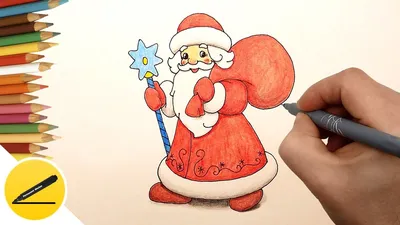 Раскраска В гостях у Деда Мороза распечатать или скачать