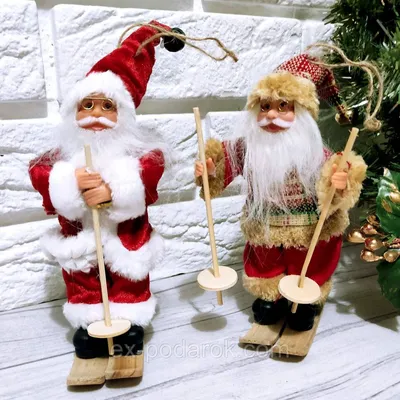 Дед Мороз \"На лыжах\" в вязаном костюме, 17 см купить в Чите Деды Морозы и  Снегурочки в интернет-магазине Чита.дети (3555384)