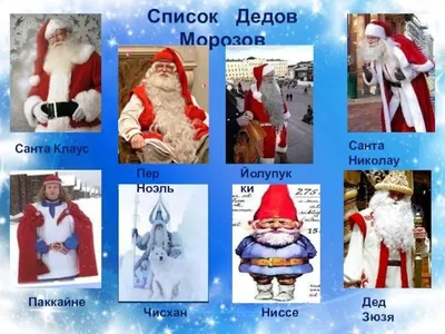 Дед Мороз в разных странах! - ABC Language Centre