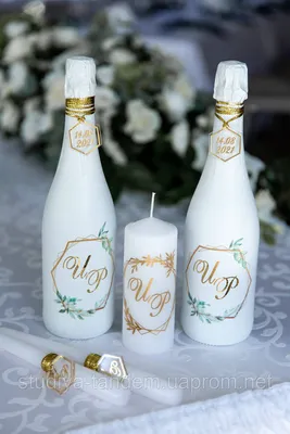 Декор свадебных бутылок с инициалами (ID#717145503), цена: 750 ₴, купить на  Prom.ua