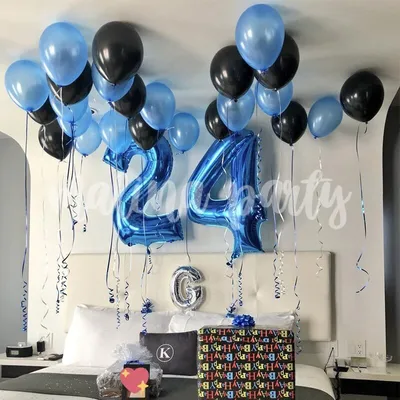 BALLOON Воздушные шары конфетти цифры набор день рождения 24 года