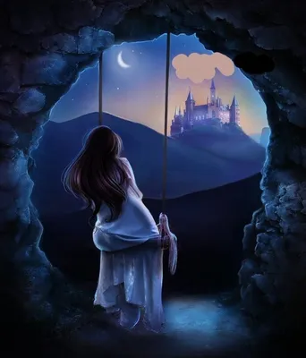 Девушка луны, силуэт феи сидя на луне Иллюстрация вектора - иллюстрации  насчитывающей сновидение, темно: 131579701