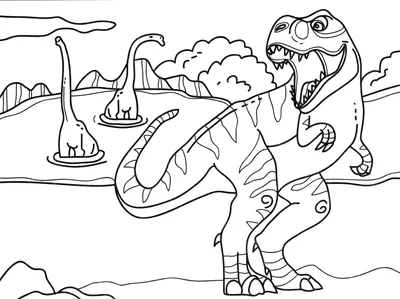 Исследуйте доисторический мир с бесплатными раскрасками динозавров