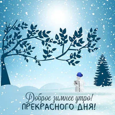 Открытка \"Доброе зимнее утро\", с котёнком и пожеланием • Аудио от Путина,  голосовые, музыкальные