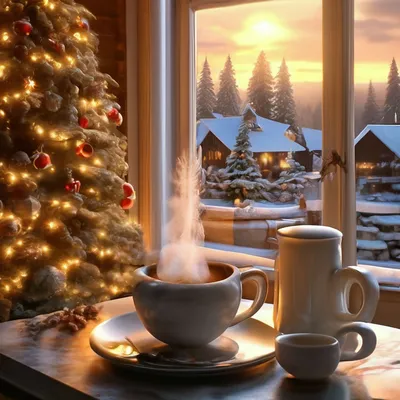 Доброе новогоднее утро, ёлка и …» — создано в Шедевруме