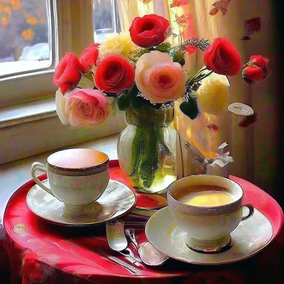 Картинки женщине любимой с добрым утром букет алых роз | Праздничные  открытки, Доброе утро, Подарочные поделки