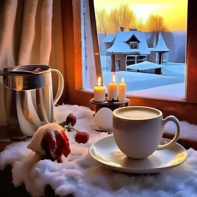 Доброе утро, зима, кофе, любовь» — создано в Шедевруме