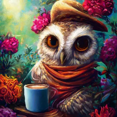 Кофейная сова Доброе утро» — создано в Шедевруме
