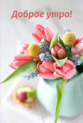 Доброе утро | Блестящие шарики, Розовые тюльпаны, Доброе утро