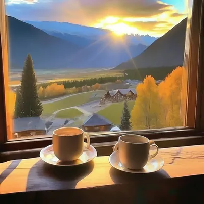 Рассвет в горах: открытки с добрым утром - инстапик | Доброе утро,  Открытки, Принты