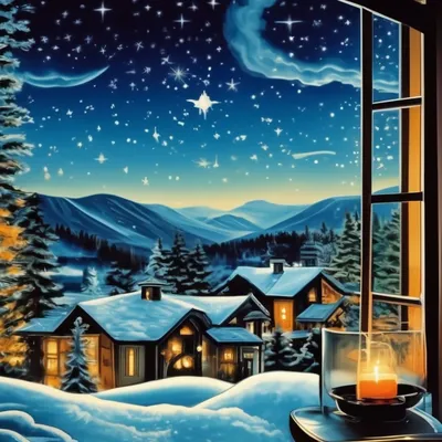 Красивые открытки \"Спокойной зимней ночи!\" (281 шт.)