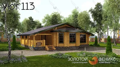 Проект деревянного дома из оцилиндрованного бревна, 160 м2 (004)