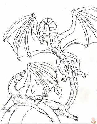 Волшебные драконы страницы для раскрашивания для детей - GBcolouring