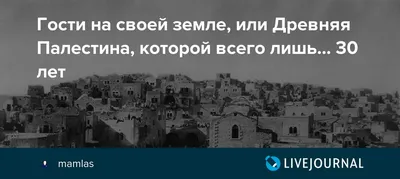 Гости на своей земле, или Древняя Палестина, которой всего лишь... 30 лет:  mamlas — LiveJournal