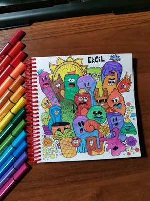 Colorful doodles | Doodles, Doodling, Color