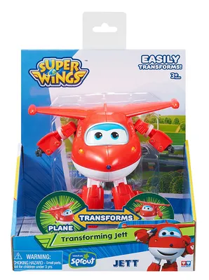 Купить трансформеры Super Wings Делюкс - Суперзаряженный Джетт Супер Крылья,  цены на Мегамаркет