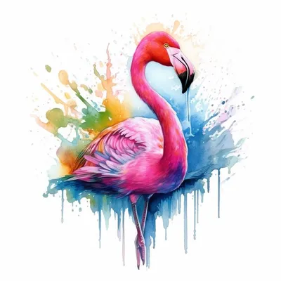 Нарисованные фламинго фотообои купить на заказ, цены в Украине - Miray